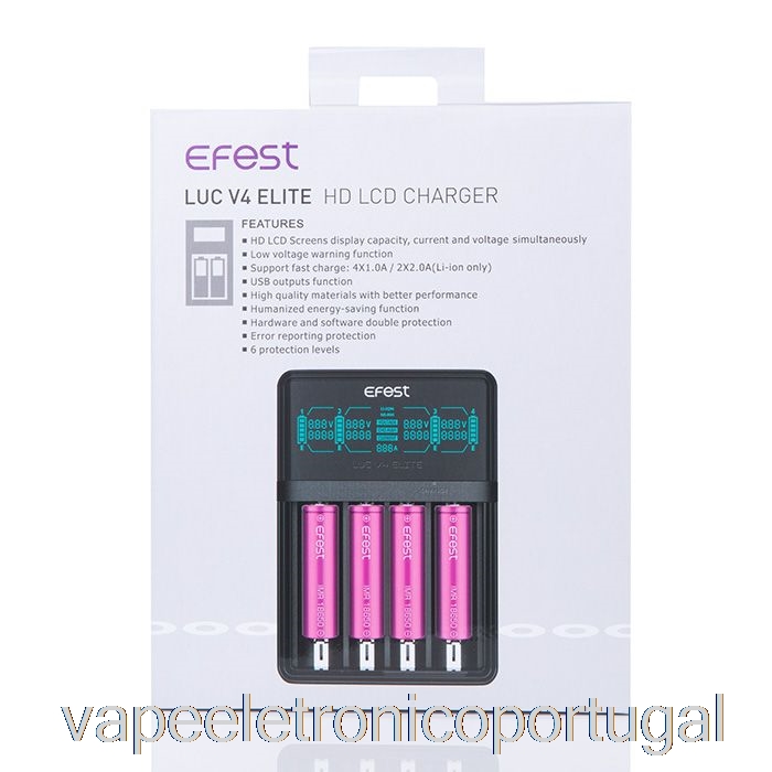Vape Eletrônico Efest Luc V4 Elite Hd Carregador Lcd