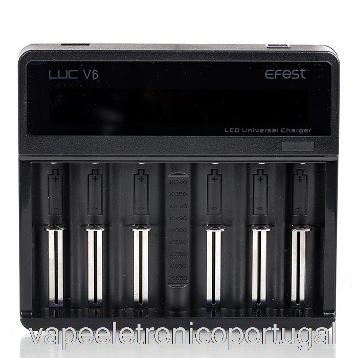 Vape Eletrônico Efest Luc V6 Carregador Universal Lcd De 6 Baias