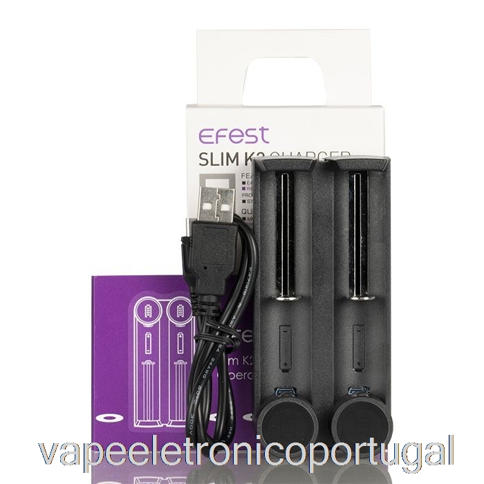 Vape Eletrônico Efest Slim K2 Carregador De Bateria De Dois Slots