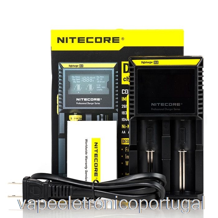 Carregador De Bateria Vape Eletrônico Nitecore D2 (2 Baias)