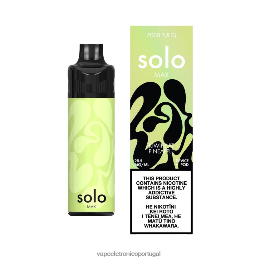 Vape Recarregável - Solo MAX conjunto de cápsulas abacaxi kiwi BX28RB68