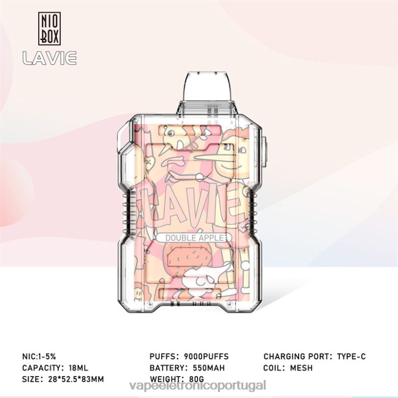 Líquidos Vape Portugal - LAVIE NIO BOX 9.000 baforadas maçã dupla 0P2FJ195