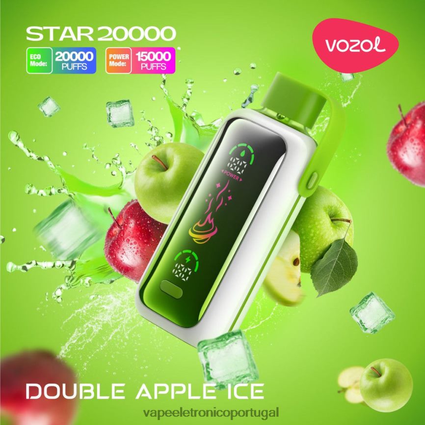 Vape Descartavel - VOZOL STAR 20.000 gelo de maçã duplo 0L84D27