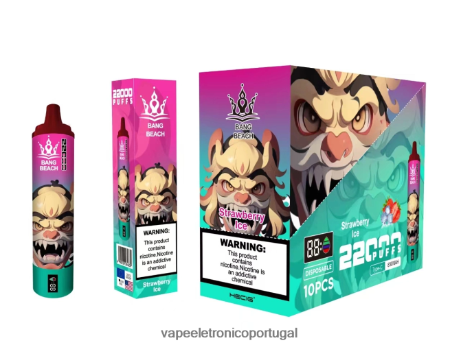 Líquidos Vape Portugal - Bang Beach Tela inteligente de 22.000 baforadas gelo de morango BTPPHP20