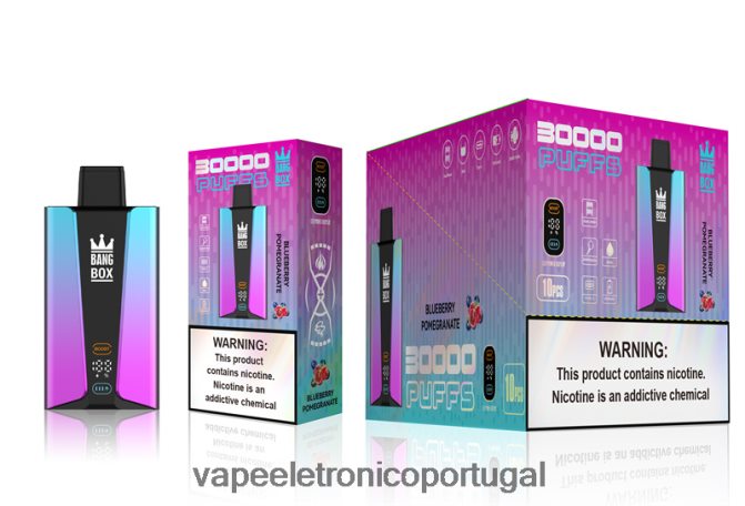 Líquidos Vape Portugal - Bang Box Tela inteligente de 30.000 baforadas pomgerante de mirtilo BTPPHP80