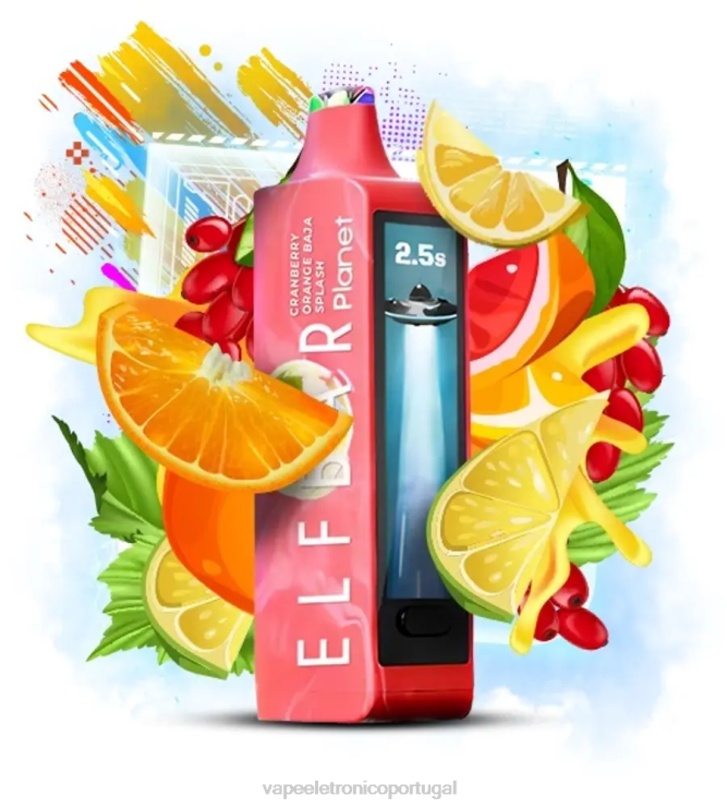 Líquidos Vape Portugal - Elf Bar Planet 25.000 respingo de cranberry laranja baja V4X8630