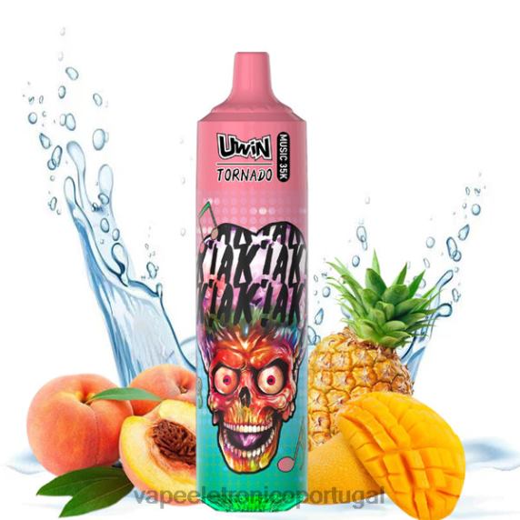 Líquidos Vape Portugal - UWIN CRYSTAL vaporizador descartável de 35k pêssego manga abacaxi DHT2625