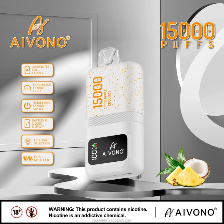 Vape Descartavel - Aivono AIM magic 15.000 coco abacaxi DD0P872