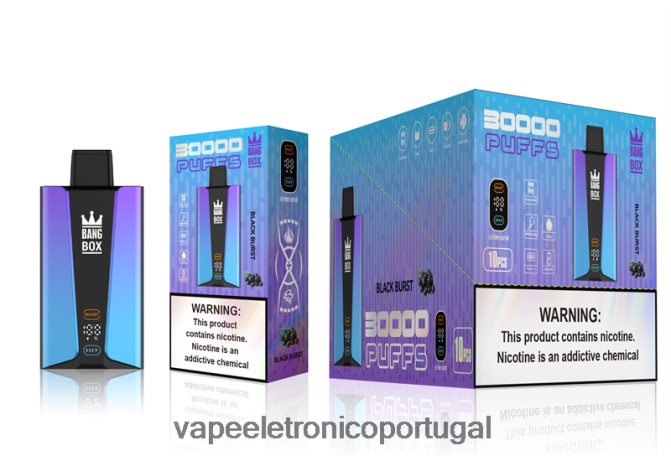 Vape Descartavel - Bang Box Tela inteligente de 30.000 baforadas explosão preta BTPPHP77