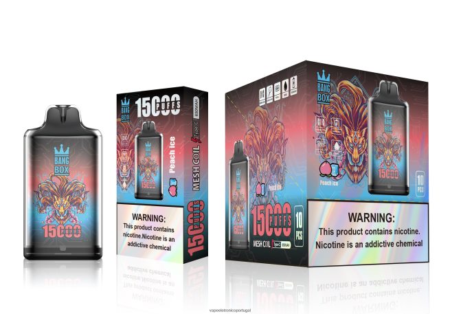 Vape Descartavel - Bang Box s1-15000 baforadas gelo de pêssego BTPPHP102