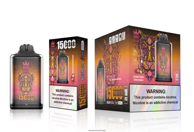Vape Descartavel - Bang Box s1-15000 baforadas manga, pêssego, melancia BTPPHP107