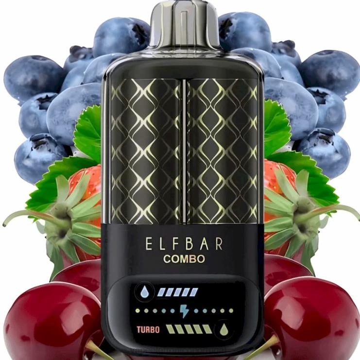 Vape Descartavel - Elf Bar Combo 25.000 mirtilo, framboesa ácida e cereja V4X862
