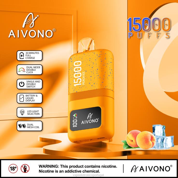 Vape Eletronico - Aivono AIM magic 15.000 gelo de pêssego DD0P859