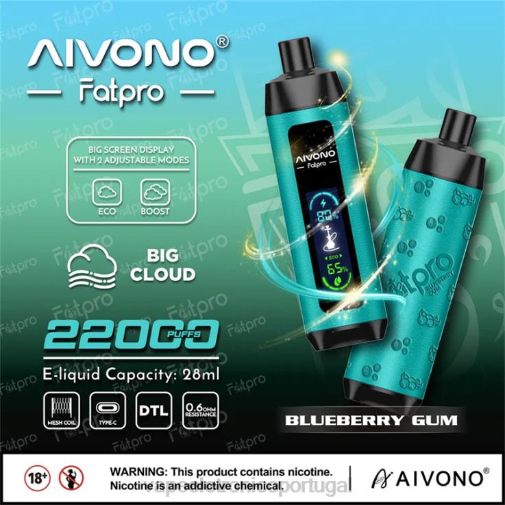 Vape Eletronico - Aivono Fatpro 22.000 goma de mirtilo DD0P89