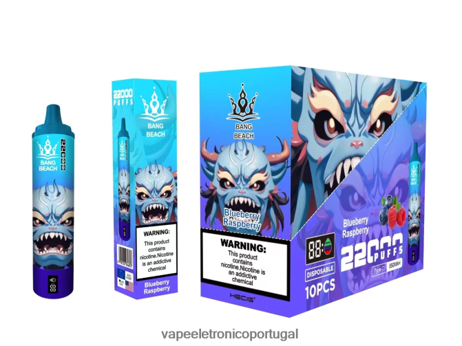 Vape Eletronico - Bang Beach Tela inteligente de 22.000 baforadas framboesa mirtilo BTPPHP14
