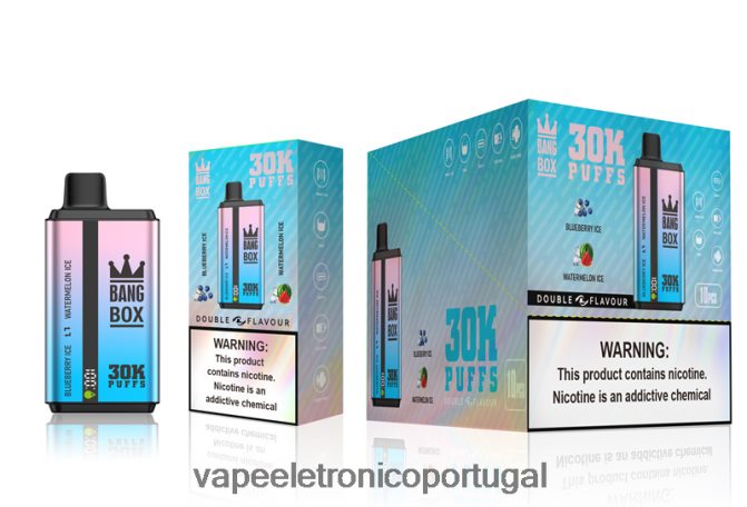 Vape Eletronico - Bang Box 30.000 baforadas sabores duplos gelo de mirtilo e gelo de melancia BTPPHP69