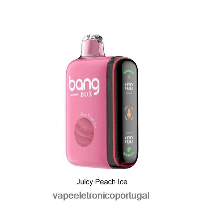Vape Eletronico - Bang Box Display de energia inteligente de 9000-18000 baforadas suculento gelo de pêssego BTPPHP29
