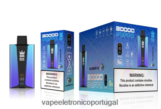 Vape Eletronico - Bang Box Tela inteligente de 30.000 baforadas gelo de mirtilo BTPPHP79
