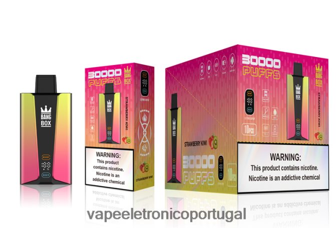 Vape Eletronico - Bang Box Tela inteligente de 30.000 baforadas kiwi morango BTPPHP74