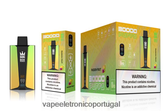 Vape Eletronico - Bang Box Tela inteligente de 30.000 baforadas maracujá BTPPHP84