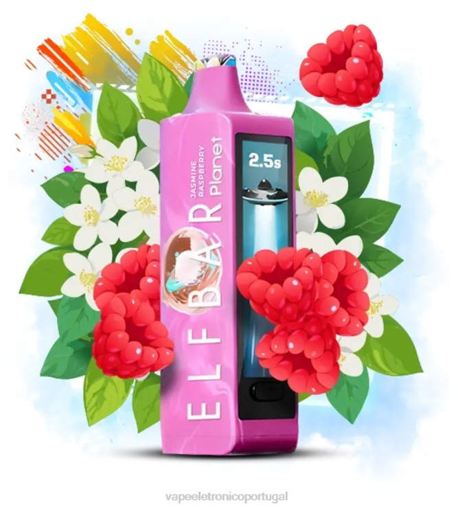 Vape Eletronico - Elf Bar Planet 25.000 framboesa jasmim V4X8619