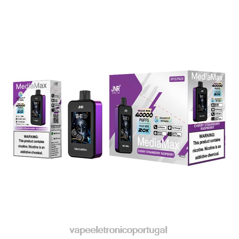 Vape Eletronico T60HV14 JNR MediaMax 40k sopro cereja morango framboesa