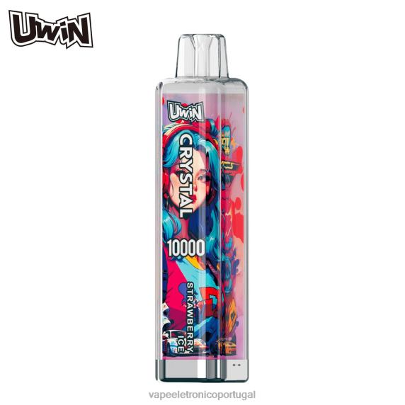 Vape Eletronico - UWIN CRYSTAL 10.000 vapores descartáveis gelo de morango DHT269