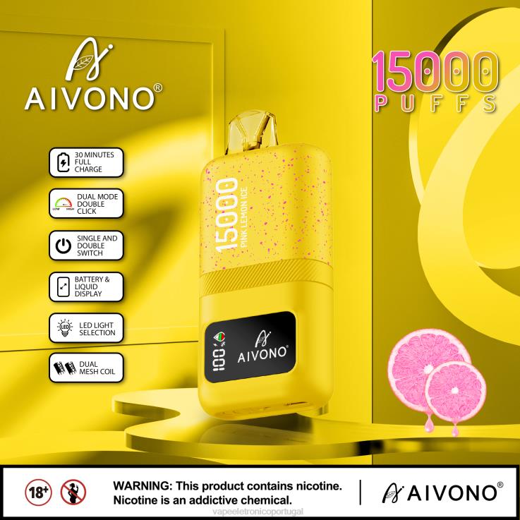 Vape Portugal - Aivono AIM magic 15.000 gelo de limão rosa DD0P861