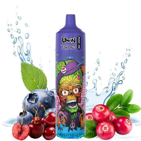 Vape Portugal - UWIN CRYSTAL vaporizador descartável de 35k mirtilo cereja cranberry DHT2626