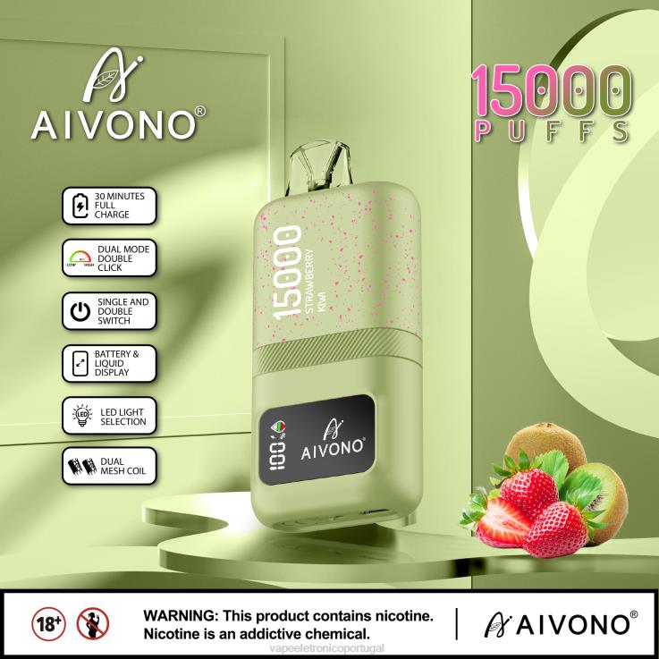 Vape Recarregável - Aivono AIM magic 15.000 kiwi morango DD0P863