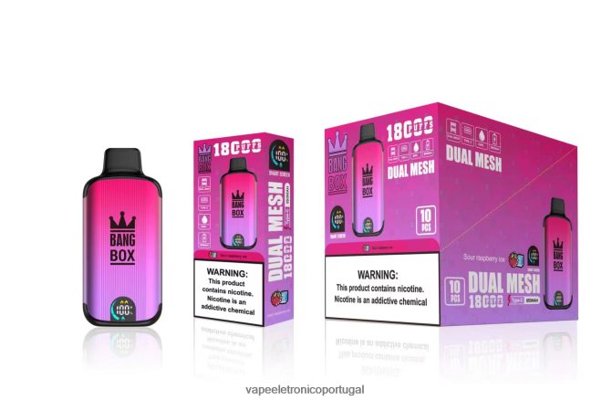 Vape Recarregável - Bang Box 18.000 baforadas gelo de framboesa azeda BTPPHP98