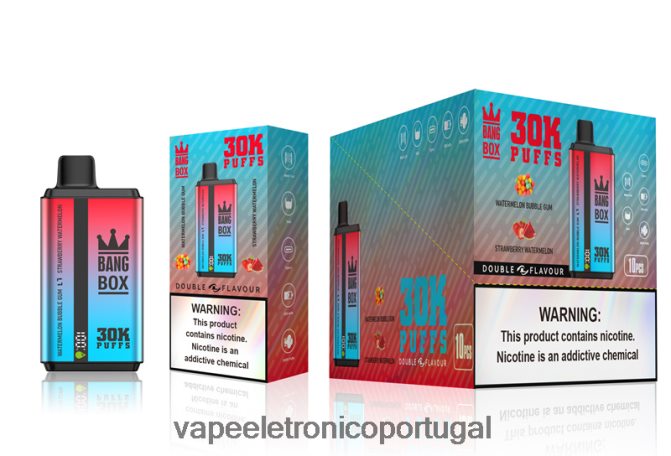 Vape Recarregável - Bang Box 30.000 baforadas sabores duplos chiclete de melancia e melancia de morango BTPPHP68