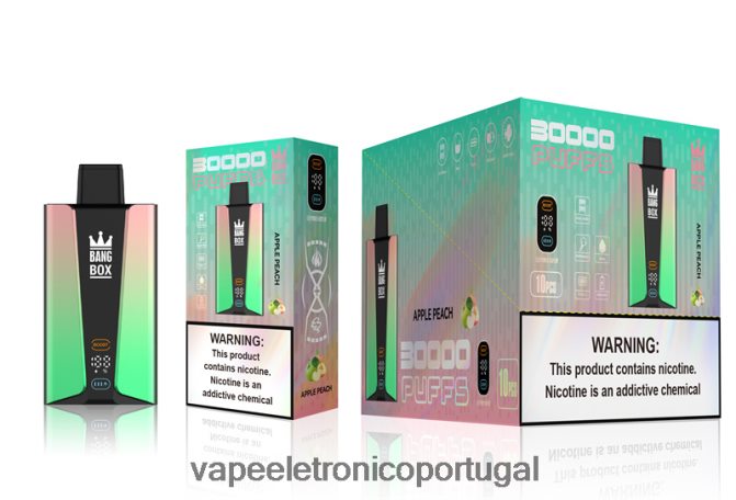 Vape Recarregável - Bang Box Tela inteligente de 30.000 baforadas maçã pêssego BTPPHP83