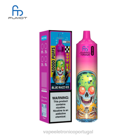 Vape Recarregável - Fumot Tornado 30k música gelo azul L0TZ3