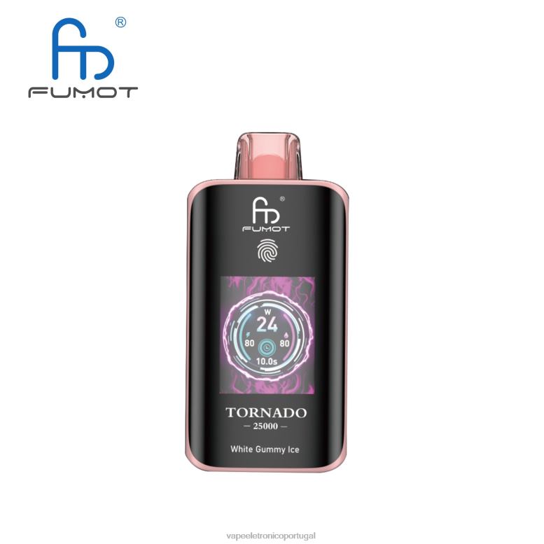 Vape Eletronico - Fumot Tornado 25.000 vapores descartáveis gelo de goma branca 62X4V14