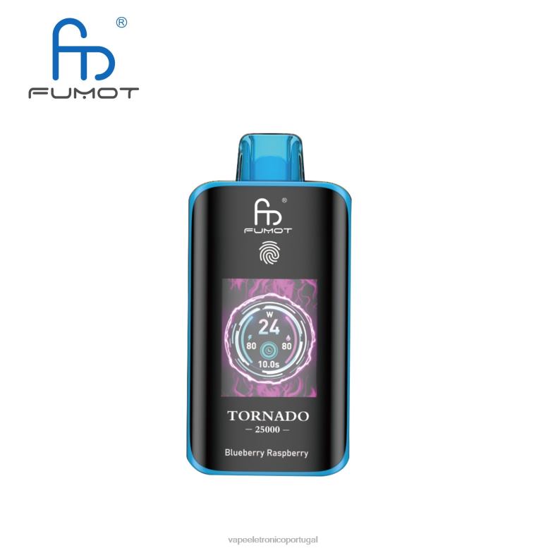 Vape Recarregável - Fumot Tornado 25.000 vapores descartáveis framboesa mirtilo 62X4V3