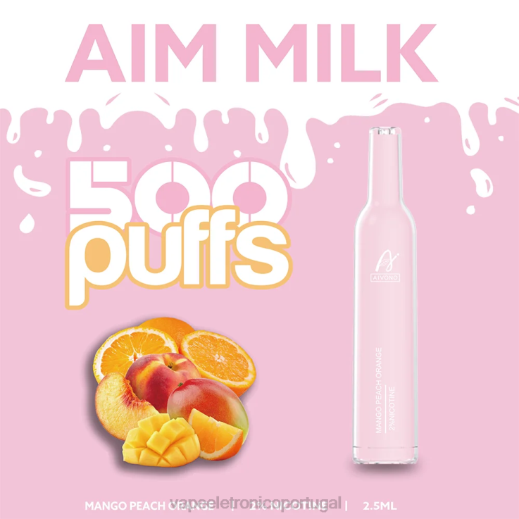 Vape Eletronico - Aivono AIM MILK 500 manga pêssego laranja DD0P8269