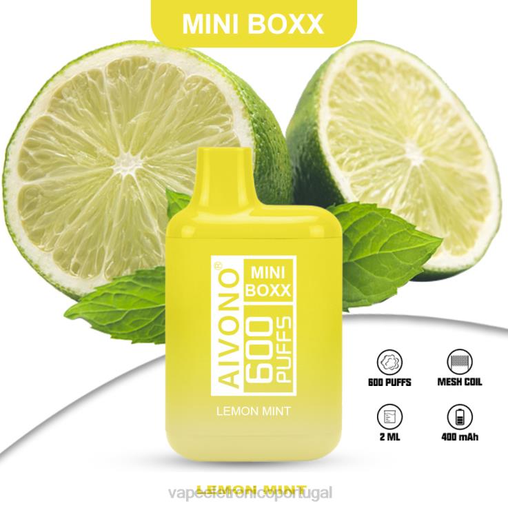 Vape Recarregável - Aivono AIM MINI BOXX 600 hortelã-limão DD0P8233