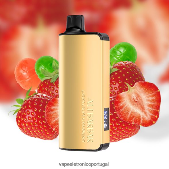 Alibarbar Ingot 9000 vapores descartáveis chupa chups de morango 46DN0X17 - Vape Descartavel