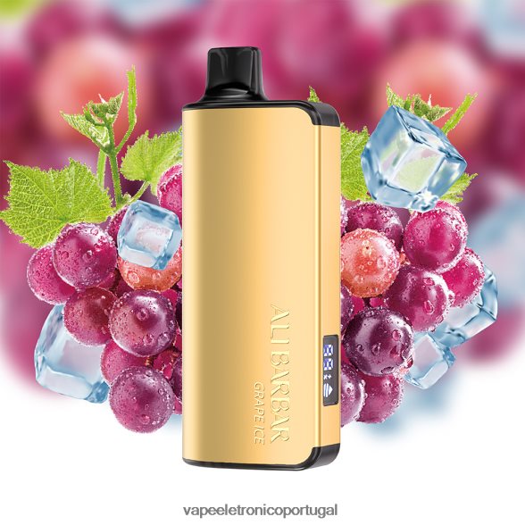 Alibarbar Ingot 9000 vapores descartáveis gelo de uva 46DN0X20 - Líquidos Vape Portugal