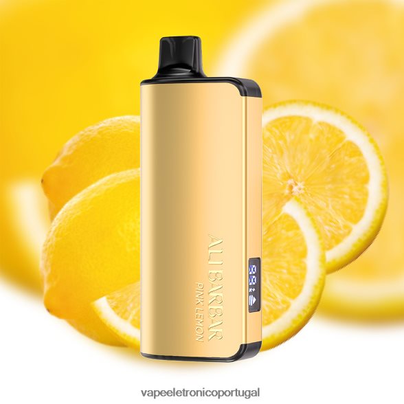 Alibarbar Ingot 9000 vapores descartáveis limão rosa 46DN0X23 - Vape Recarregável