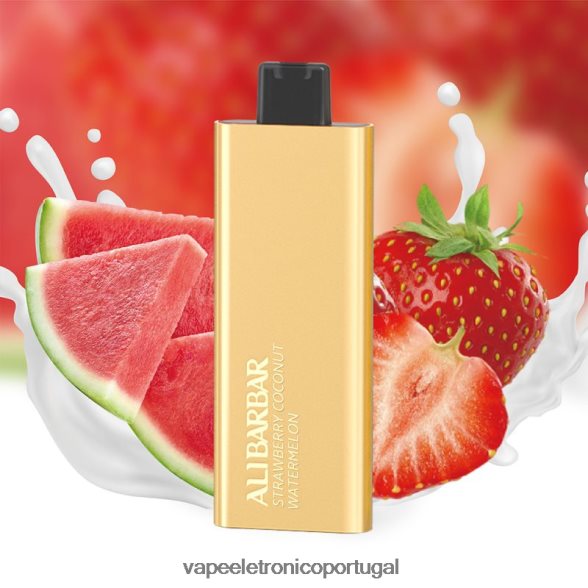 Alibarbar Pandora 7000 vapores descartáveis melancia de coco com morango 46DN0X62 - Vape Descartavel