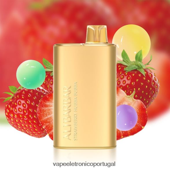 Alibarbar Rich 8.000 vapores descartáveis morango hubba bubba 46DN0X12 - Vape Descartavel