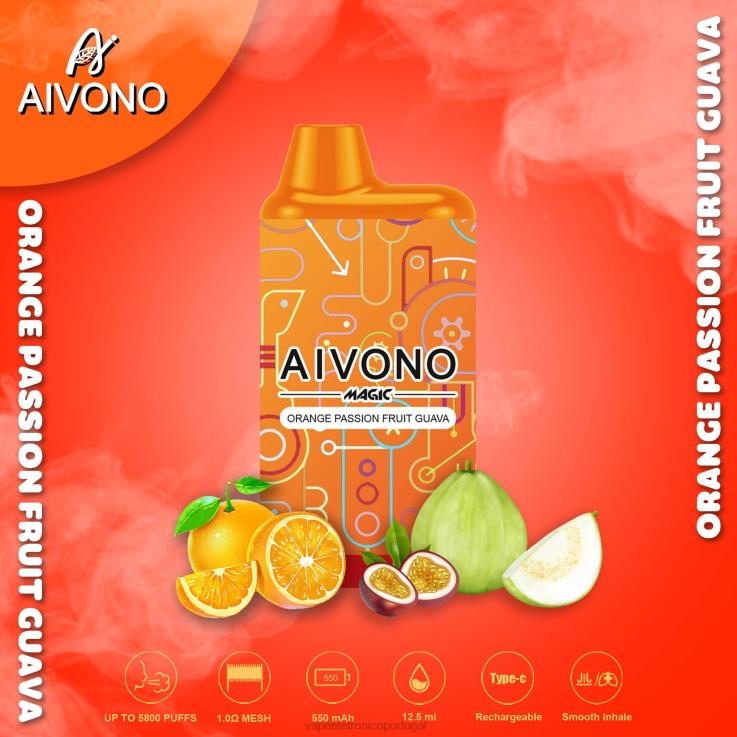 Líquidos Vape Portugal - Aivono AIM MAGIC cigarro de caixa de 5800 bocas goiaba laranja maracujá DD0P890