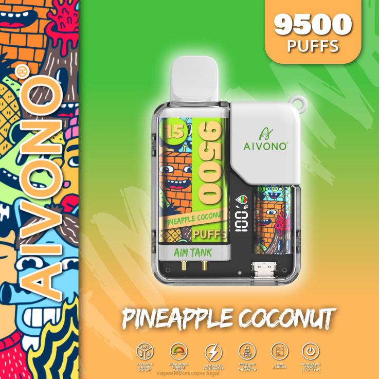Líquidos Vape Portugal - Aivono AIM TANK 9500 coco abacaxi DD0P840