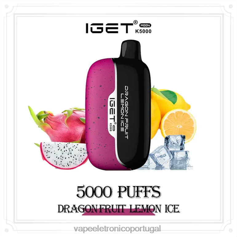 Líquidos Vape Portugal - IGET Moon k5000 Gelo de limão com fruta do dragão BP42420
