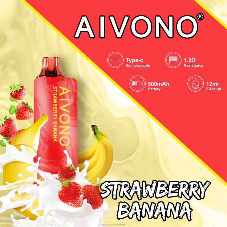 Vape Descartavel - Aivono AIM GUN 7.000 banana morango DD0P8107