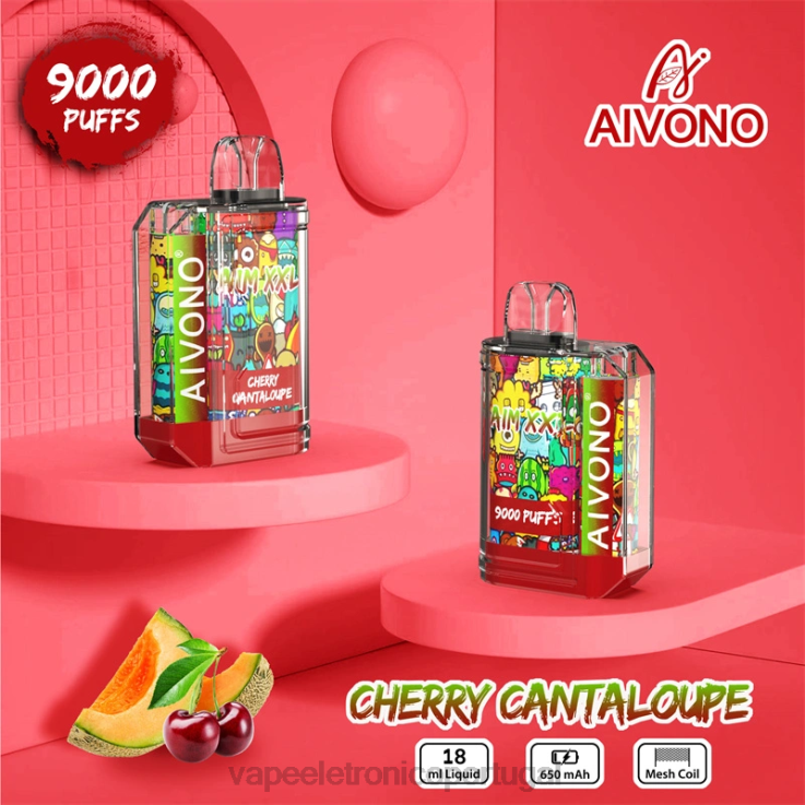 Vape Descartavel - Aivono AIM XXL Adesivo de boca 9000 transparente melão cereja DD0P857
