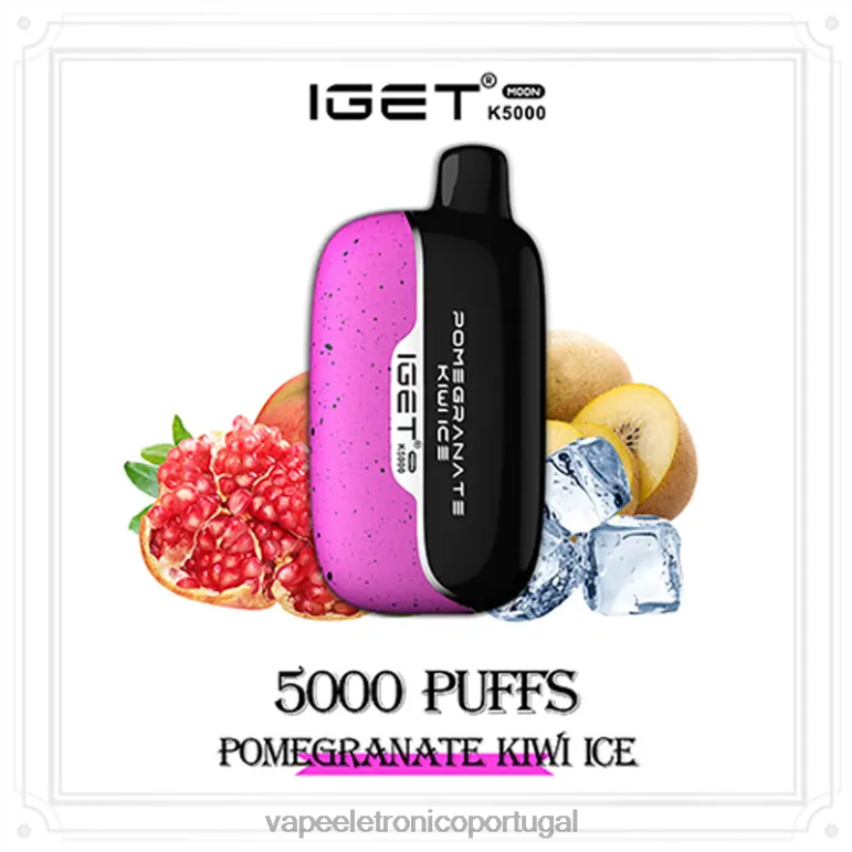 Vape Descartavel - IGET Moon k5000 gelo de romã e kiwi BP42417
