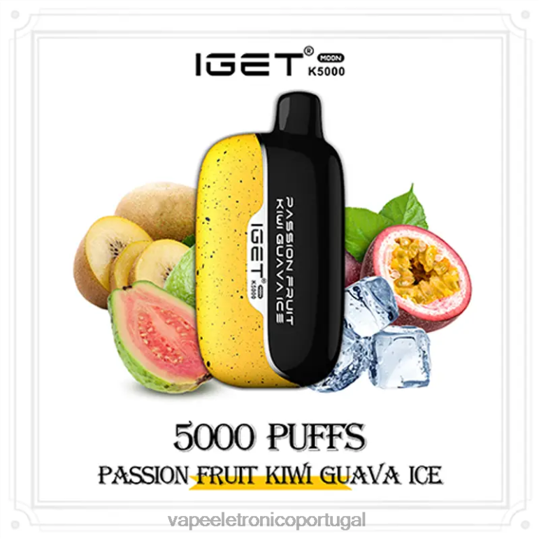 Vape Descartavel - IGET Moon k5000 maracujá kiwi goiaba gelo BP4242